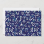 クリスマスコンステレーションファミリーフォトコラージブルー シーズンカード (裏面)