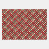 クリスマスコンテンポラリーとキルトテーマ ラッピングペーパーシート (正面3)