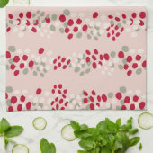 クリスマスコンテンポラリーキッチンタオル赤面ピンク キッチンタオル (折り畳み)