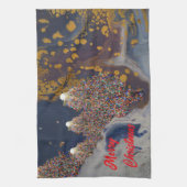 クリスマスコンテンポラリーデザイン キッチンタオル (縦)