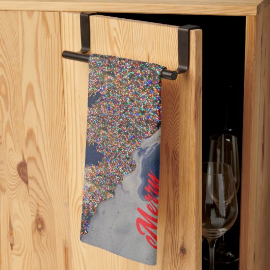 クリスマスコンテンポラリーデザイン キッチンタオル (三つ折り)