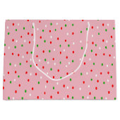 クリスマスコンテンポラリー水玉模様 ラージペーパーバッグ (正面)