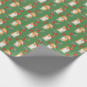 クリスマスコーギドッグペットキャンディケーンクリスマス ラッピングペーパー (角)
