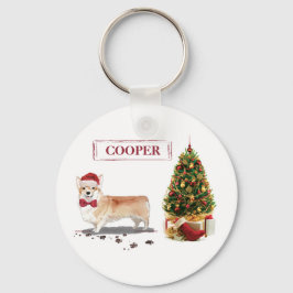 クリスマスコーギーのツリー キーホルダー