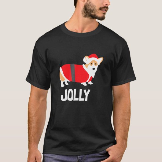 クリスマスコーギーの楽しい休日 Tシャツ (正面)