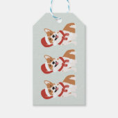 クリスマスコーギーサンタ帽子ソフトユーカリミスト ギフトタグ (正面)