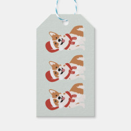 クリスマスコーギーサンタ帽子ソフトユーカリミスト ギフトタグ