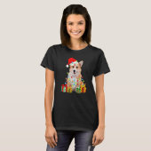 クリスマスコーギードッグクリスマスライトパピー Tシャツ (正面フル)