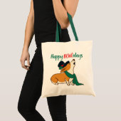 クリスマスコーギー歌トートバッグ トートバッグ (正面(商品))