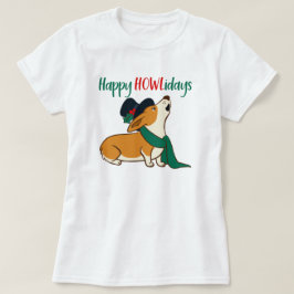クリスマスコーギー歌Tシャツ Tシャツ