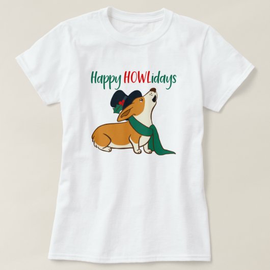クリスマスコーギー歌Tシャツ Tシャツ (デザイン正面)