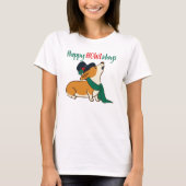 クリスマスコーギー歌Tシャツ Tシャツ (正面)