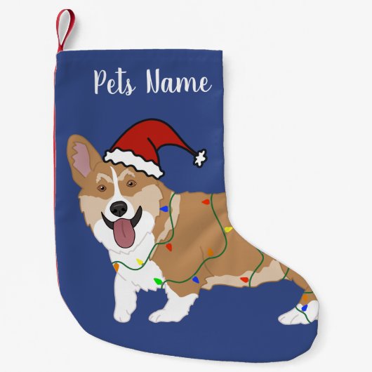 クリスマスコーギー スモールクリスマスストッキング (正面)
