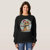クリスマスコージーサンタ猫Tシャツ スウェットシャツ (正面フル)