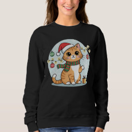 クリスマスコージーサンタ猫Tシャツ スウェットシャツ