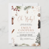 クリスマスコージーベビーシャワー招待状 セーブザデート (正面)