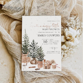 クリスマスコージーベビーシャワー招待状 セーブザデート