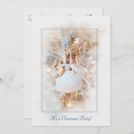 クリスマスコースタルテーマパーティー招待状 招待状 (正面/裏面)