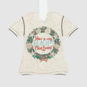 クリスマスコースタルトロピカルシーシェルリース – アクア オーナメント (裏面)