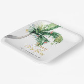 クリスマスコースタルホリデイズパームツリー ペーパープレート (傾斜あり)