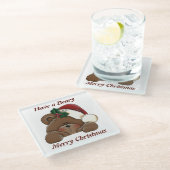 クリスマスコースターを持っている ガラスコースター (アングル)