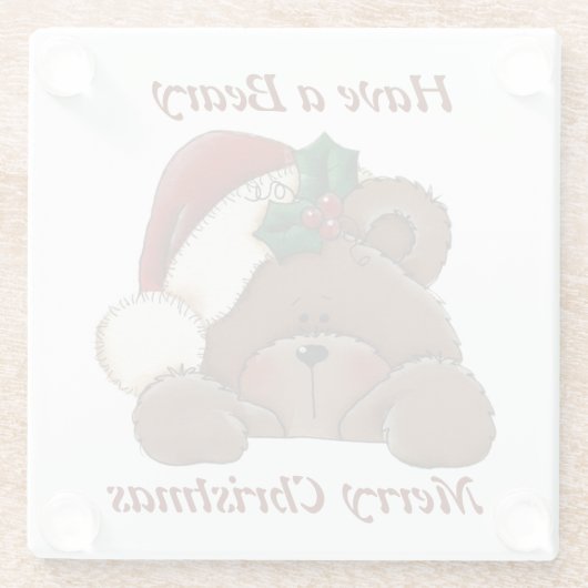 クリスマスコースターを持っている ガラスコースター (裏面)