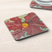 クリスマスコースターズポインセチア赤と緑 コースター (左側)