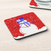 クリスマスコースターセット – かわいい雪だるま – ギフト コースター (左側)