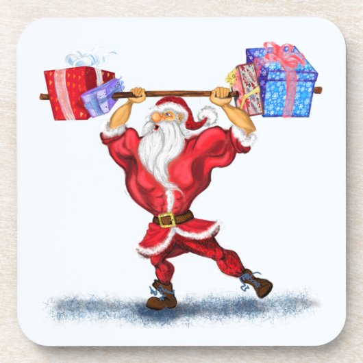 クリスマスコースターボディビルダーSanta with Gift コースター (正面)
