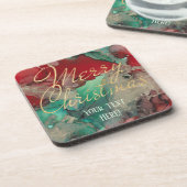 クリスマスコースターレッド&グリーンデザイン コースター (左側)