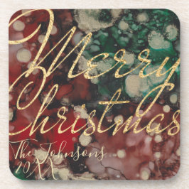 クリスマスコースター カラーバースト レッド＆グリーン コースター