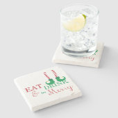 クリスマスコースター – ホームデコレーションまたはギフト ストーンコースター (横)