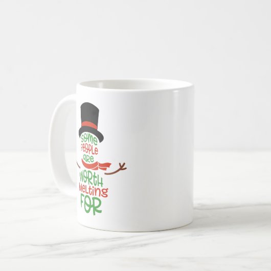 クリスマスコーヒーを飲みに行く価値のある人もいる コーヒーマグカップ (正面左)