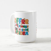 クリスマスコーヒーカップとフェスティバルことわざ コーヒーマグカップ (正面左)