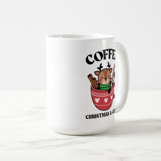クリスマスコーヒーカップとフェスティバル飾り コーヒーマグカップ (正面右)