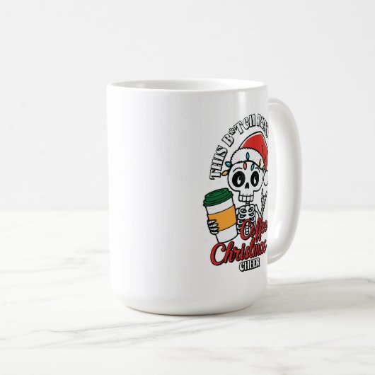 クリスマスコーヒーカップとフェスティバル骨格デザイン コーヒーマグカップ (正面右)