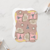 クリスマスコーヒーカプチーノフラットグリーティングカード カード (正面/裏面インサイチュ)