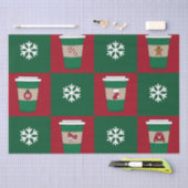 クリスマスコーヒーススノーフレークスホリデー 薄葉紙 (クラフト)