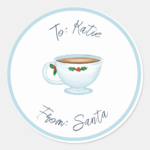 クリスマスコーヒーデイトホリーカスタムラベル ラウンドシール