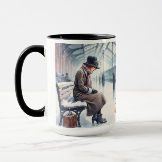 クリスマスコーヒーマグカップの家に帰る マグカップ (左)