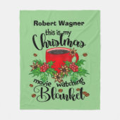 クリスマスコーヒームービーの視聴追加の名前 フリースブランケット (正面)