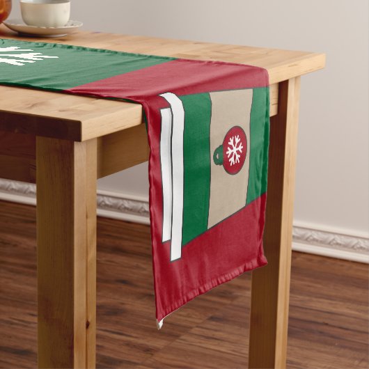 クリスマスコーヒー雪 ショートテーブルランナー (インサイチュ)