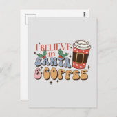 クリスマスコーヒー |サンタとコーヒー ポストカード (正面/裏面)