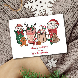 クリスマスコーヒー Cookies のパーソナライズされたホリデーカード シーズンカード