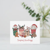 クリスマスコーヒーCookieホリデーポストカード シーズンポストカード (スタンド正面)