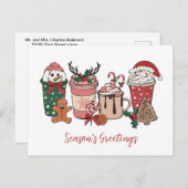 クリスマスコーヒーCookieホリデーポストカード シーズンポストカード (正面/裏面)