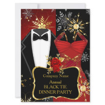 クリスマスコーポレートブラックタイのディナー パーティーレッドタキシード