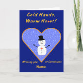 クリスマスコールドハンズウォーミングハート雪だるまカスタム シーズンカード (正面)