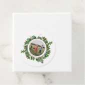 クリスマスコーンリース家族の写真ギフト フェイバータグ (インサイチュ)