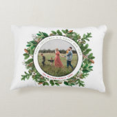 クリスマスコーンリース家族の写真 アクセントクッション (裏面)